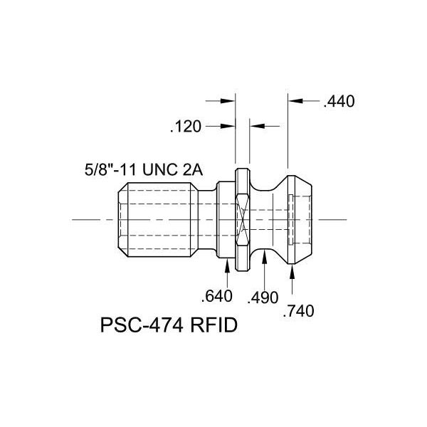 Tj Davies Co Coolant Through Retention Knob PSC-474 RFID - main